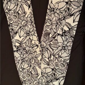 Floral Black and White Women's Pants
